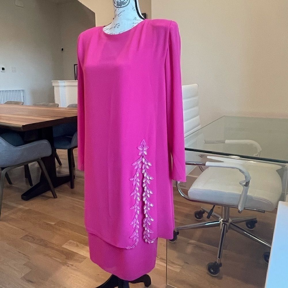 Ursula of Switzerland VTG Electric Pink Dress 8